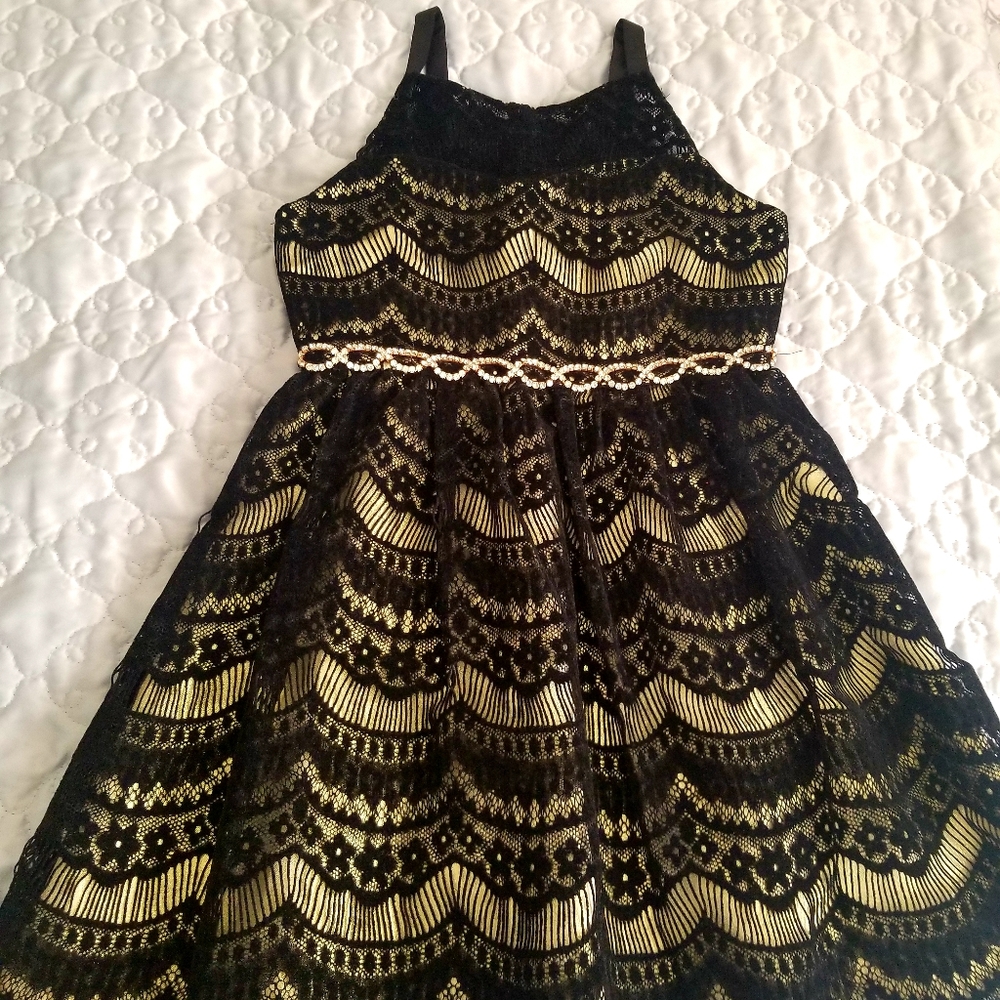 Formal Black Lace Kids Dress